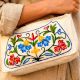 Kashmiri Floral Vine Embroidered Canvas & Wool Crossbody Bag